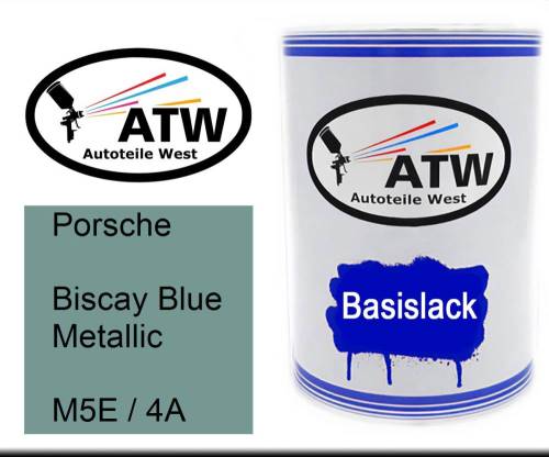 Porsche, Biscay Blue Metallic, M5E / 4A: 500ml Lackdose, von ATW Autoteile West.